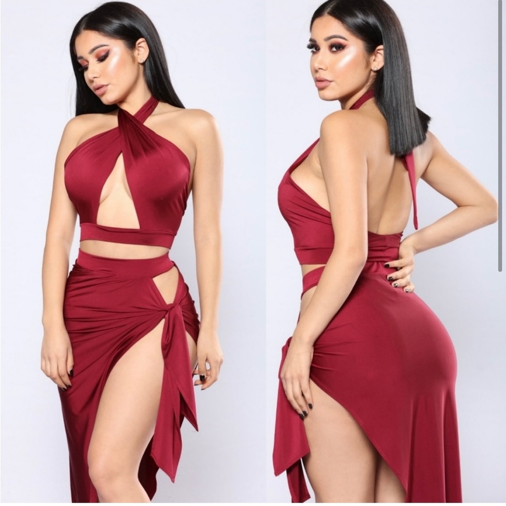 Fashion Nova cut-out tie skirt